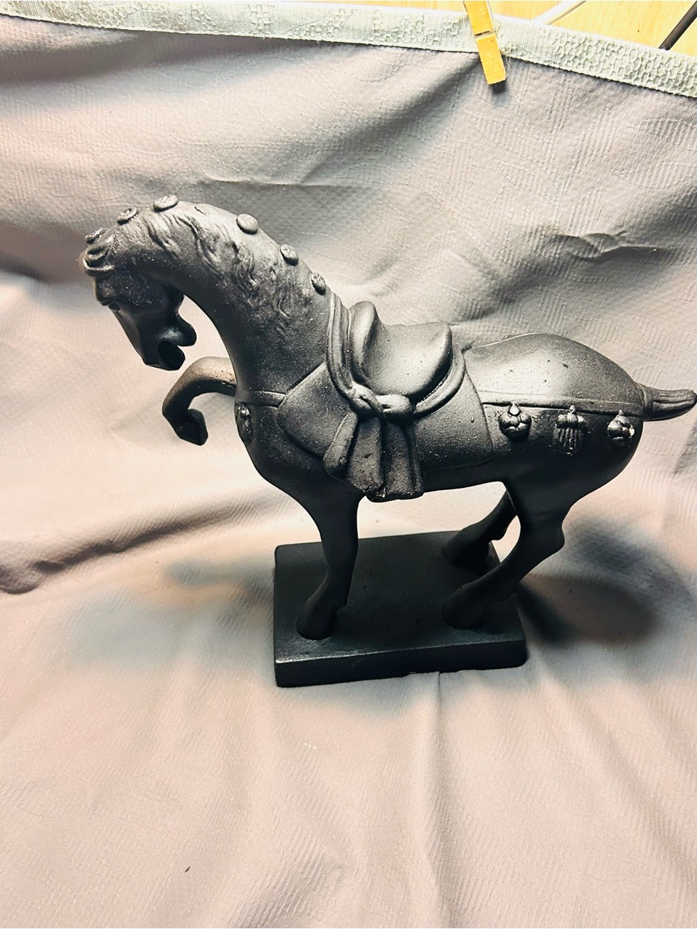 Matte Black Decorative Horse CHALKWARE ABCO Sculpture MCM Accent for Home